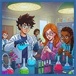 Students working in the chemistry lab.